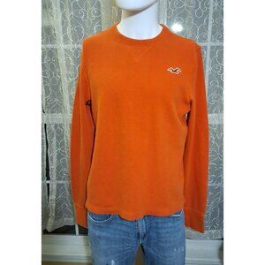 VTG Y2K Hollister Long Sleeve Waffle Knit Cotton Blend Thermal T Shirt L Orange
